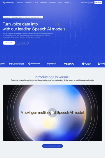 AssemblyAI website homepage