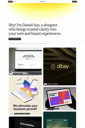 Daniel Sun website homepage