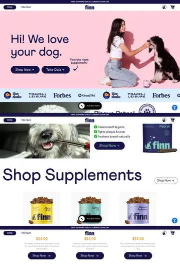 PetFinn website homepage