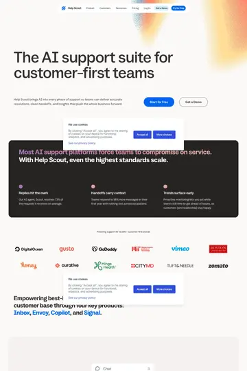 Help Scout website homepage