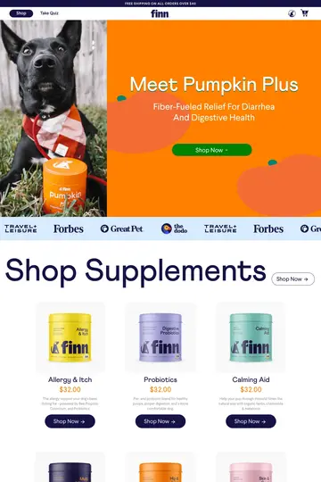 PetFinn website homepage