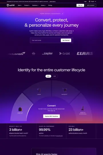 Auth0 website homepage
