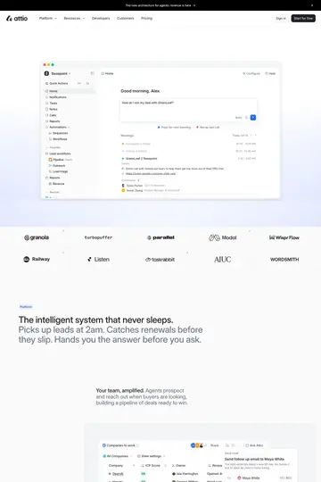 Attio website homepage