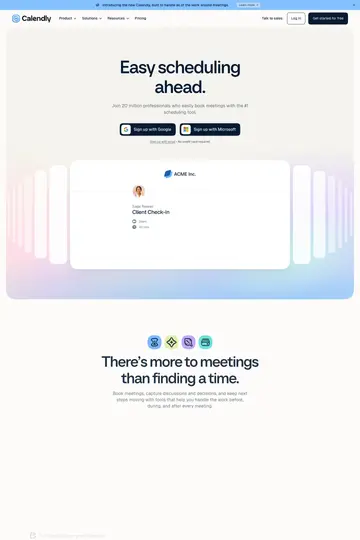 Calendly website homepage