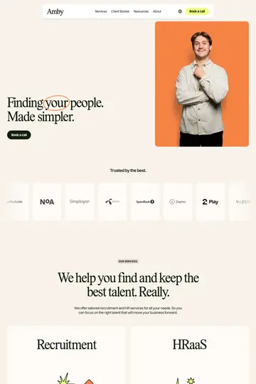 Amby website homepage
