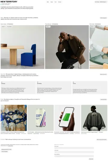 New Territory website homepage