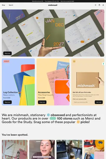 Mishmash website homepage