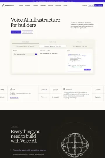 AssemblyAI website homepage