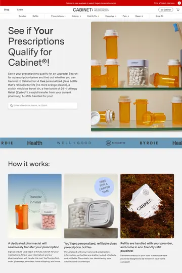 Cabinet Health website homepage