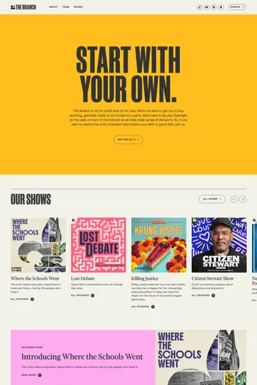 The Branch website homepage