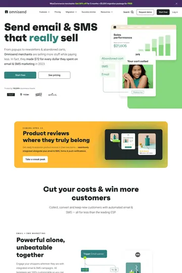 Omnisend website homepage