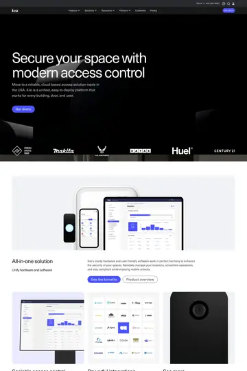 Kisi website homepage