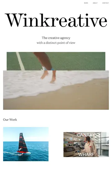 Winkreative website homepage