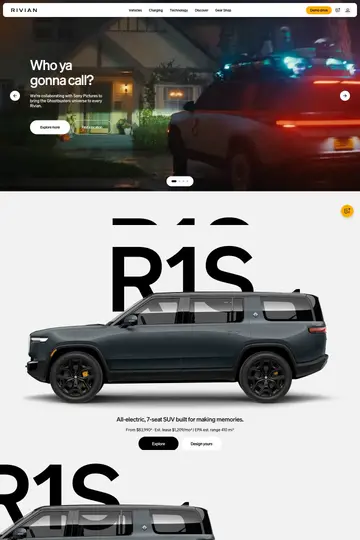 Rivian website homepage