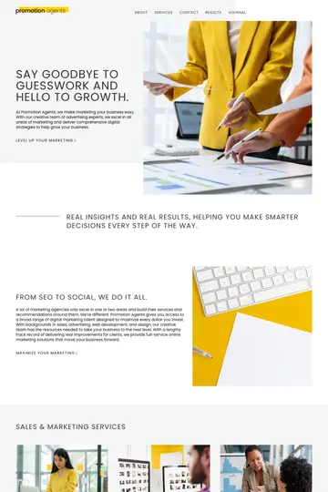 Promotion Agents website homepage