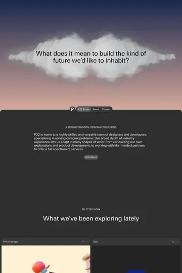 P22 Studio website homepage