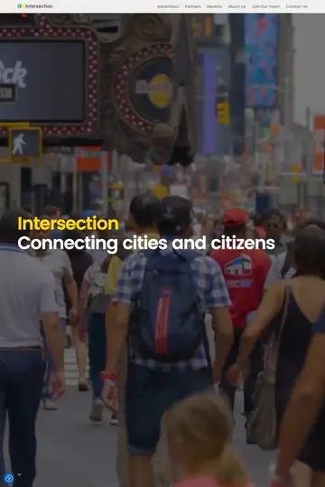 Intersection website homepage