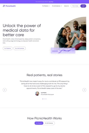 PicnicHealth website homepage