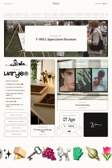 Varyer website homepage