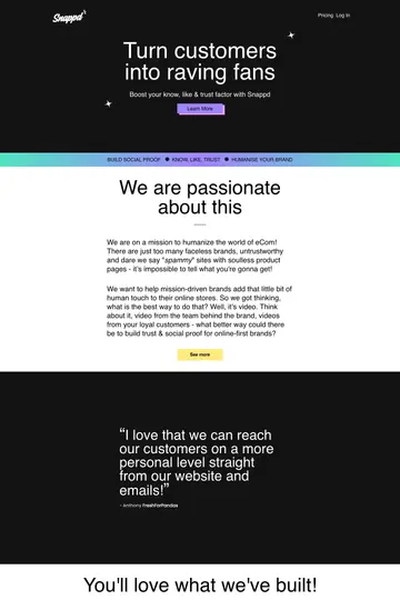 Snappd website homepage