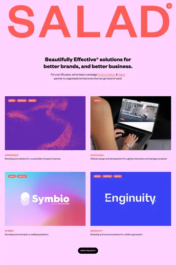 Salad Creative website homepage