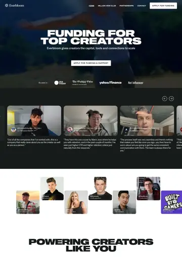 Everbloom website homepage