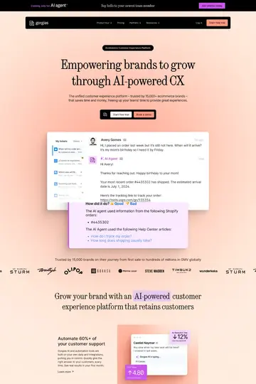 Gorgias website homepage