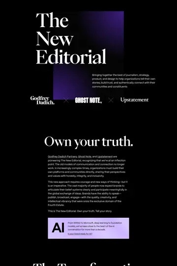 The New Editorial website homepage