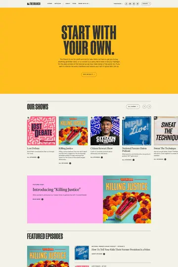 The Branch website homepage