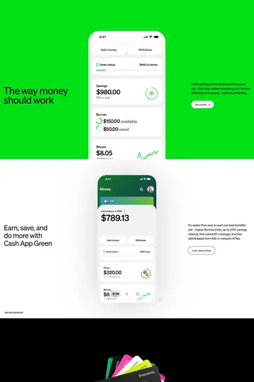 Cash App website homepage