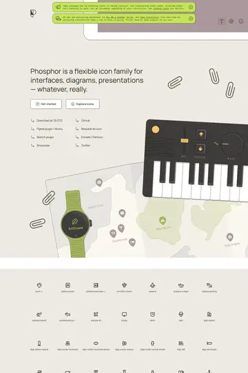 Phosphor Icons website homepage