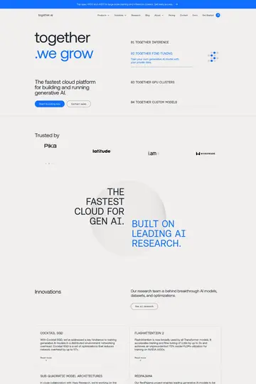 Together AI website homepage