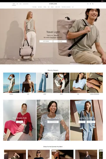 Everlane website homepage