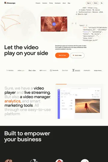 Kinescope website homepage