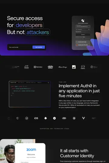 Auth0 website homepage