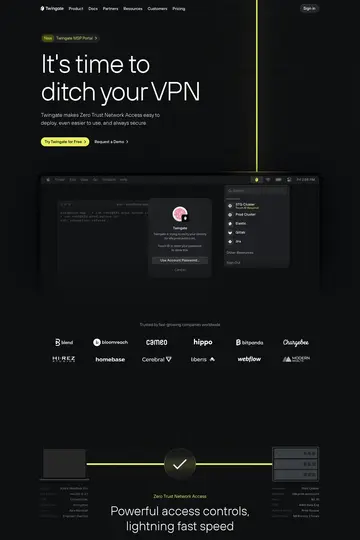 Twingate website homepage