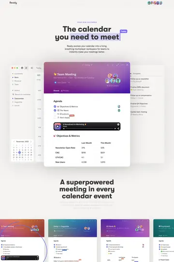 Ready website homepage