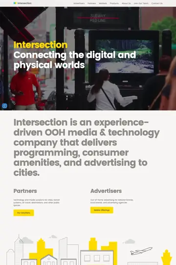 Intersection website homepage