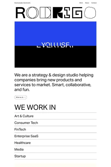 Studio Rodrigo website homepage