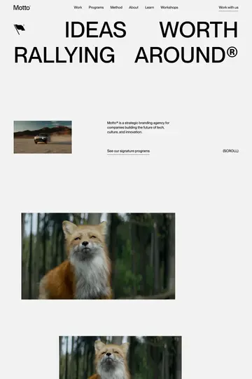 Motto website homepage