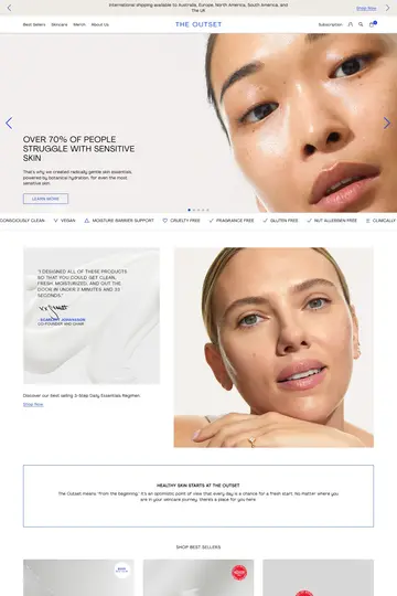 The Outset website homepage