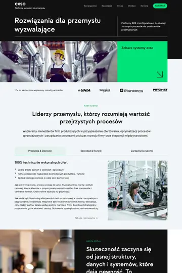 EXSO website homepage