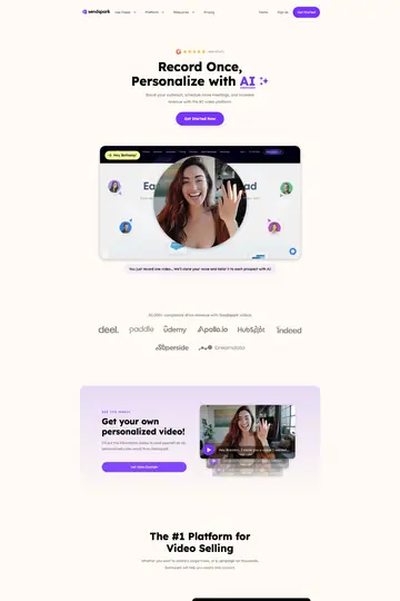 Sendspark website homepage