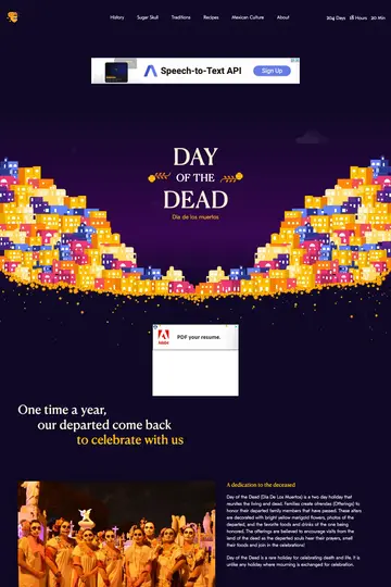Day of the Dead website homepage