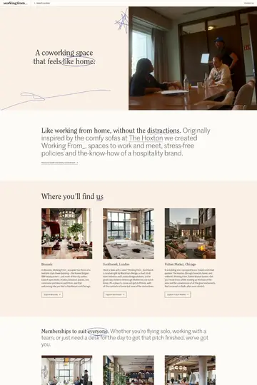 Working From website homepage