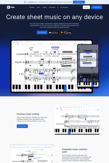 Flat website homepage