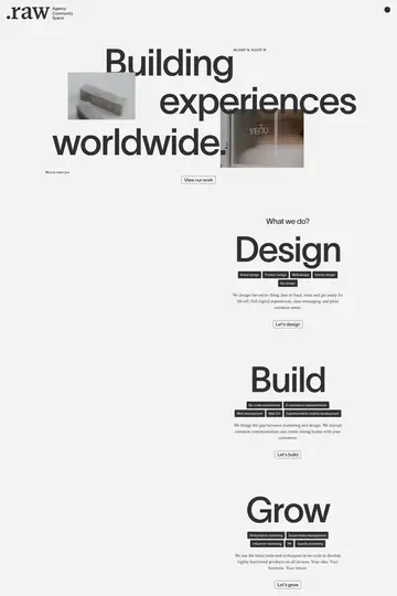 Raw Studio website homepage