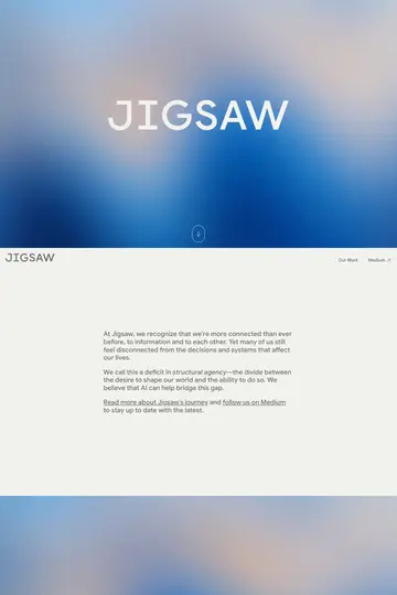 Jigsaw website homepage