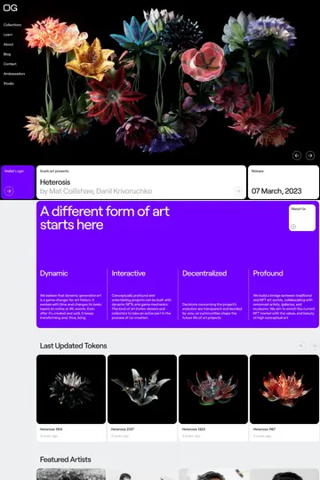 OG.Art website homepage
