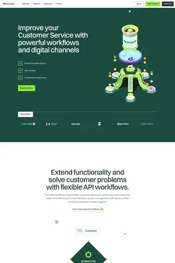 Acquire website homepage